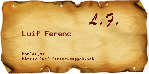 Luif Ferenc névjegykártya
